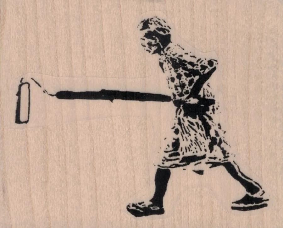 Banksy Roller Painter 3 1/4 x 2 1/2-0