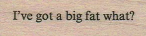 I've Got A Big Fat What? 3/4 x 2-0
