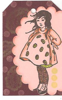 Girl In Polka Dot Dress 2 1/4 x 4-42489