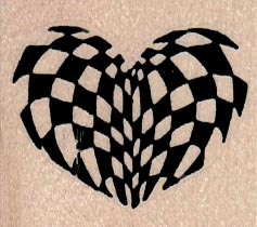 Checkerboard Heart Large) 1 3/4 x 1 1/2-0