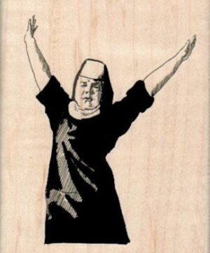 Nun With Hands Up 2 1/2 x 3-0