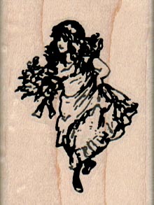 Girl Walking With Bouquet 1 1/2 x 2-0