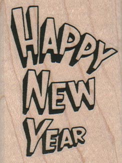 Happy New Year Outline Letters 1 3/4 x 2 1/4-0