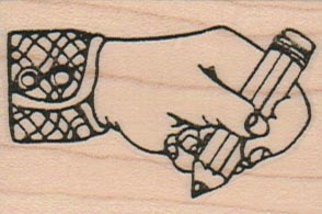 Hand Holding Pencil 1 1/2 x 2-0