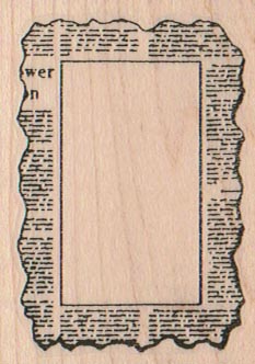 Newspaper Print Stamp Border 1 3/4 x 2 1/4-0