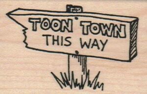 Toon Town This Way Sign 1 3/4 x 2 1/2-0