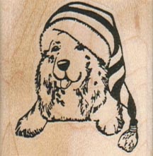 Dog In Stocking Cap 1 1/2 x 1 1/2-0