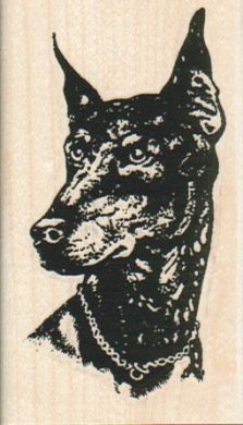 Doberman Dog Head 1 3/4 x 3-0