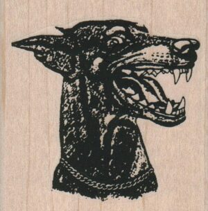 Angry Doberman Head 2 1/4 x 2 1/4-0