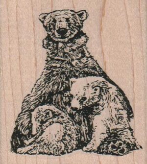 Bear With Two Babies 2 1/2 x 2 3/4-0