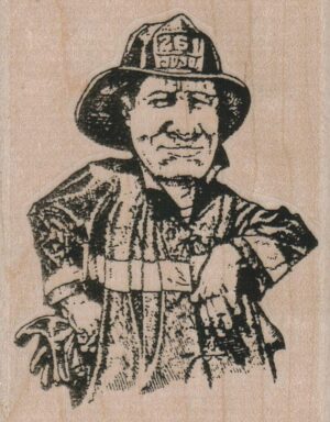 Fireman In Uniform 2 1/4 x 2 3/4-0