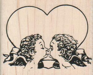 Kissing Cupids In Heart 2 1/2 x 2-0