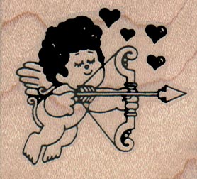 Cupid With Bow And Hearts (Facing Right) 2 x 1 3/4-0