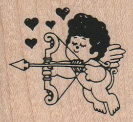Cupid With Bow And Hearts (Facing Left) 2 x 1 3/4-0