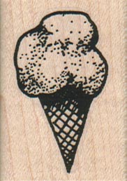 Triple Scoop Ice Cream Cone 1 1/4 x 1 3/4-0