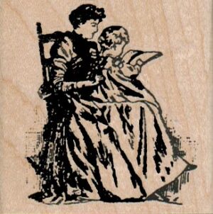 Woman And Child Reading 2 1/4 x 2 1/4-0