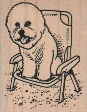 Bichon In Lawn Chair 2 1/4 x 2 3/4-0