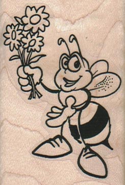 Bee With Flowers 1 3/4 x 2 1/2-0