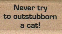 Never Try To Outstubborn A Cat 1 x 1 1/2-0