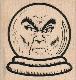Frowning Face In Crystal Ball 2 3/4 x 2 3/4-0