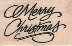 Merry Christmas Calligraphy/Sm 1 1/4 x 1 3/4-0