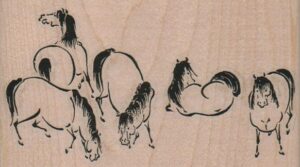 Group Of Five Horses 4 x 2 1/4-0