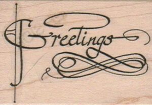 Greetings (Script) 1 3/4 x 2 1/4-0