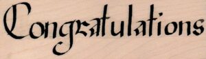 Congratulations (Calligraphy) 1 1/2 x 4 3/4-0