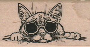 Cat With Kitty Sunglasses 1 3/4 x 3-0