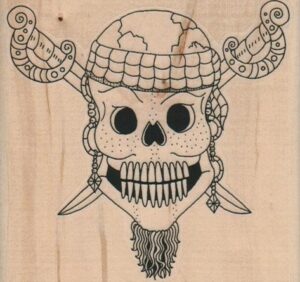 Pirate Skull With Swords 3 1/4 x 3-0