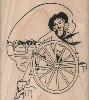 Cowgirl With Wheel 2 1/4 x 2 1/2-0