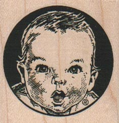 Cute Baby In Circle 1 3/4 x 1 3/4-0