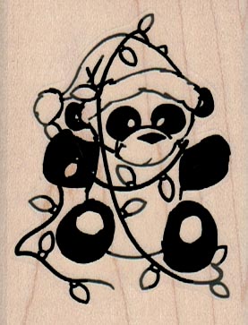 Panda Bear In Xmas Lights 2 x 2 1/2-0