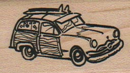 Woody Wagon With SurfBoards 1 1/4 x 1 3/4-0
