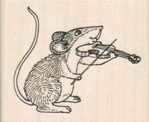 Mouse Playing Violin 2 1/2 x 2-0