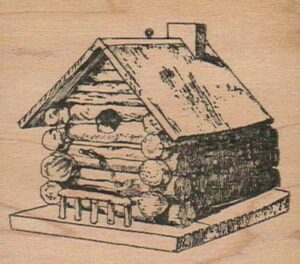 Log Cabin Bird House 2 1/2 x 2 3/4-0