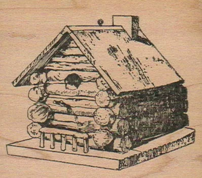 Log Cabin Bird House 2 1/2 x 2 3/4-0