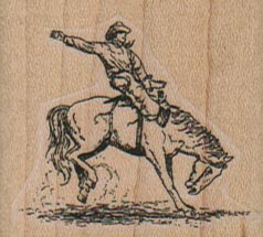 Cowboy On Bucking Horse 1 3/4 x 1 1/2-0