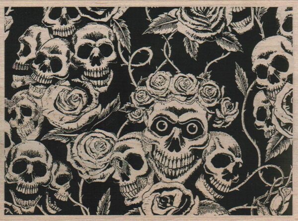 Skull And Roses Background 4 1/2 x 5 3/4-0