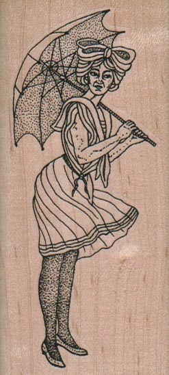 Lady With Umbrella 1 3/4 x 3 3/4-0