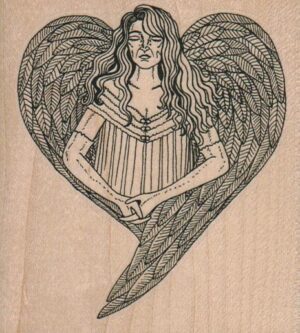 Angel With Heart Wings 3 1/4 x 3 1/2-0
