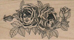 Two Roses With Ladies 2 1/2 x 4 1/4-0