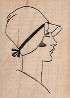 Lady In Retro Cloche Hat 1 1/2 x 2-0