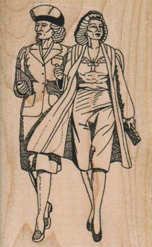 Two Ladies Walking 2 1/4 x 3 1/2-0