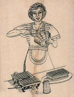 Lady Making Waffles 2 3/4 x 3 1/2-0