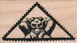 Gargoyle Triangle Postage Stamp 1 3/4 x 2 3/4-0