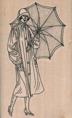 Lady With Umbrella 2 1/4 x 3 1/2-0