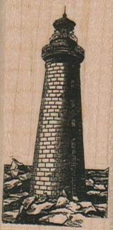Lighthouse On Rocks 1 1/4 x 2 1/4-0