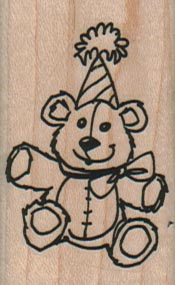 Teddy Bear In Party Hat 1 1/2 x 1 3/4-0