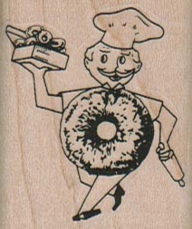 Donut Man With Donuts 1 1/2 x 1 3/4-0